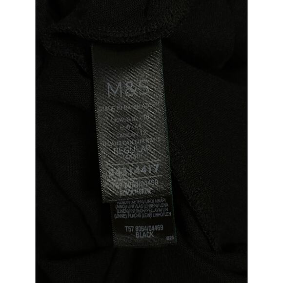 Marks & Spencer Womens Black Linen Drawstring Maxi Straight A-Line Skirt Size 16 - Picture 5 of 6